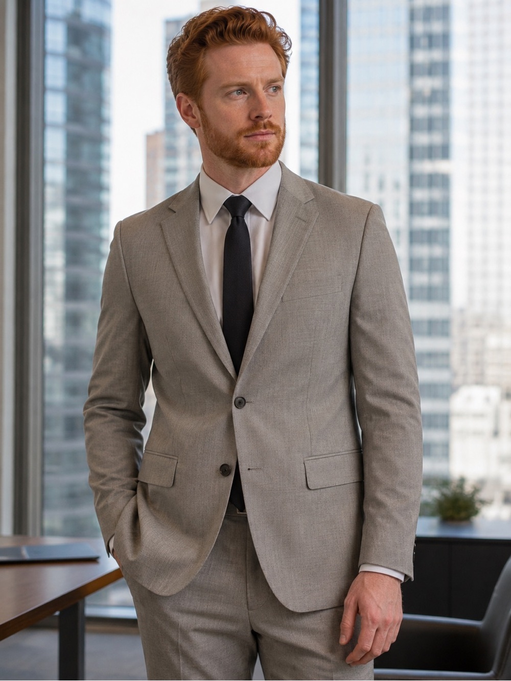 Savane Sport Coat Blazer Men’s 42L Gray 2 Button Classic Suit Jacket Long